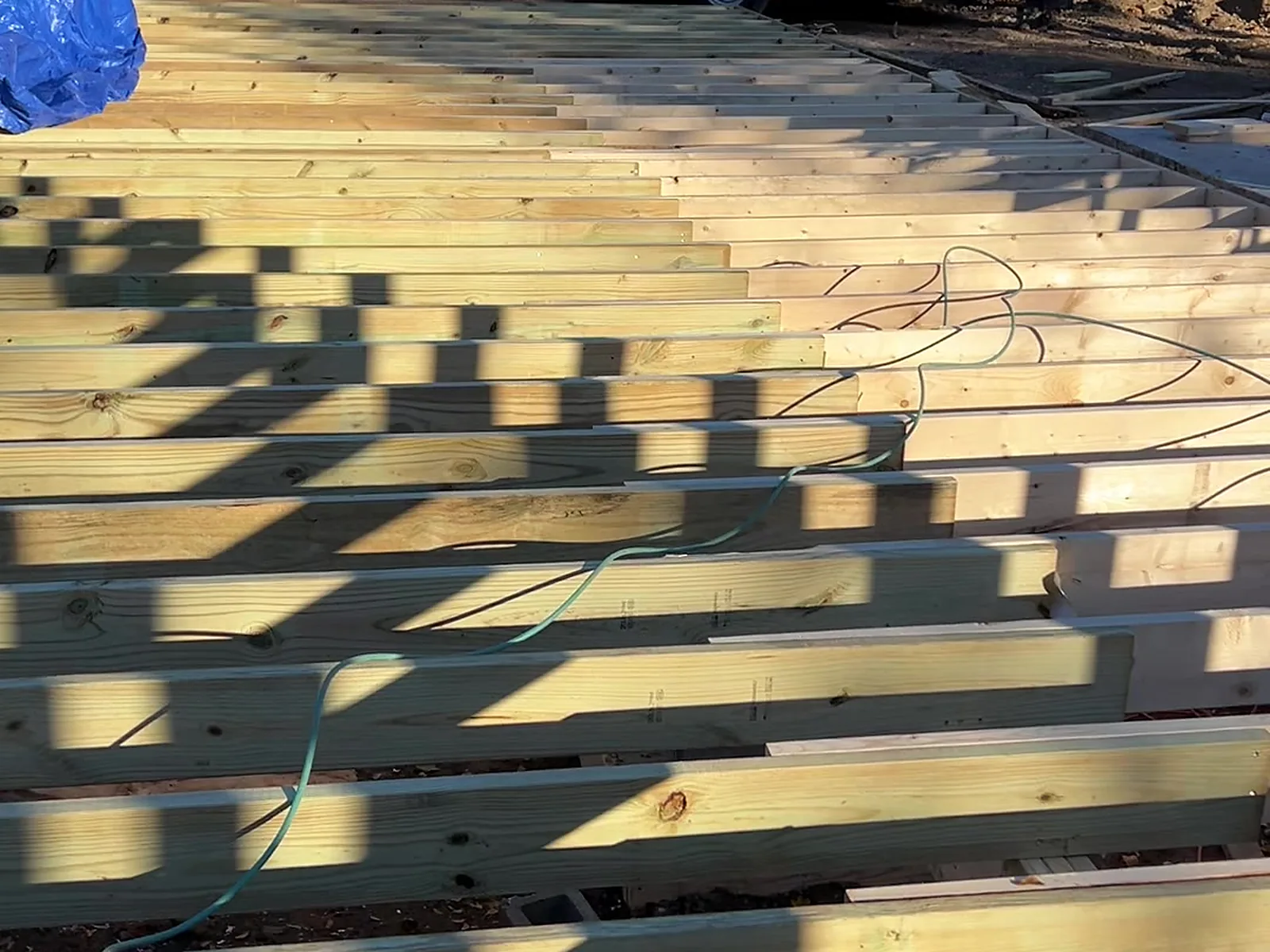 Floor joists set and ready for subfloor, custom home, Novi MI